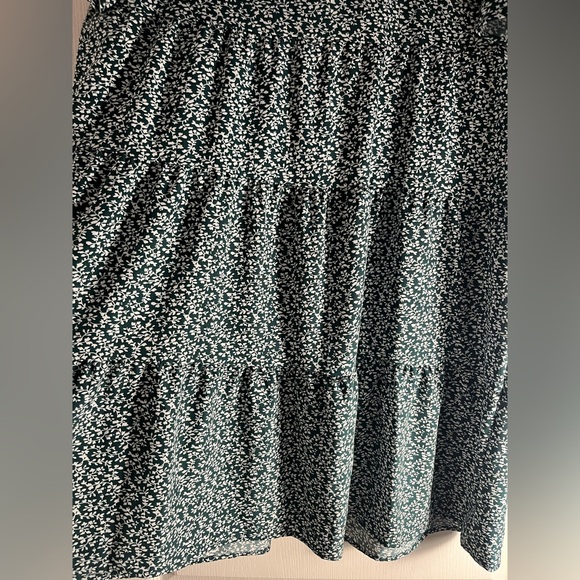 SHEIN Floral Babydoll Tiered Green Flowy Mini Dress - Picture 7 of 9